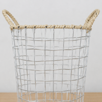 Wire Basket Hand-knitted Nordic Style Large Laundry Basket Visible Storage Temporary Laundry Holder