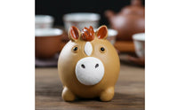 Plump Tea Pet Ornament Handmade Zisha Horse Ornament for Desktop, Home Decor