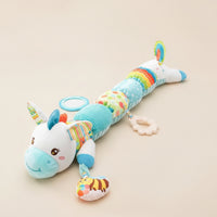 Stuffed Unicorn with Loop Soft Toy Unicorn Baby Comfort Toy Sensory Textured for Babies, Crib, Nursery