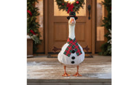 Porch Goose Outfit Winter-Themed Porch Goose Costume Plaid for Yard, Homeowners