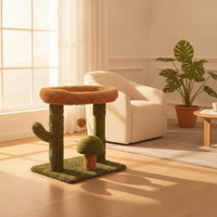 Cat Activity Center Green Cat Scratching Surface with Bed Space-Saving Pet Accessory for Living Room