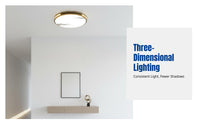 LED Ceiling Light, Modern Minimalist Round Fixture, 3D Ambient Lighting, Adjustable Color Temperature, for Bedroom, Living Room