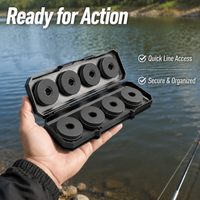 Mythic Deity Fishing Tackle Box Polymer 8 Spool Carp Fishing Rig Storage Box, Scratch Resistant Fishing Line Organiser for Anglers