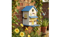 Birdhouse Feeder with Bowls Decorative Hanging Birdhouse Outdoor Hanging Bird Feeder for Gardeners, Backyard, Patio