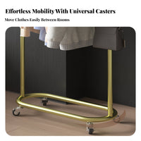 Mobile Design Rolling Clothes Rack with Shelves High Load Capacity Rolling Clothes Rail with Shelf Easy Assembly Garment Stand robust Duty for Homeowners, Students, Retail shop Owners, Living Room, Bedroom, Entryway, Walk-in Closet