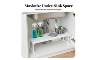 2-Tier Expandable Under-Sink Shelf Easy to Install Cabinet Organizer for Renters