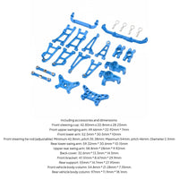 1/14 Scale RC Car Upgrade Set Adjustable Tie Rods Aluminum Shock Absorber System Arm Wear-Resistant kitResistant Metal RC Car Upgrade Kit