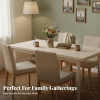 Space-Saving Rectangular Table with 4 Chairs Minimalist Design 5-Piece Dinette Set Easy to Clean Dining Furniture Stable Construction for Apartment Dwellers, Families, Homeowners, Small Areas, Living Room, Kitchen, Breakfast Nook