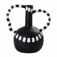 Black White Decorative Vase Modern Style Irregular Ceramic Vase Sophisticated Decor for Entryway