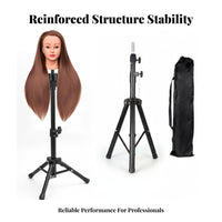 Adjustable Mannequin Head Stand Foldable Design Hairpiece Head Tripod Easy Setup Hairpiece Stand Tripod for Hairdressers