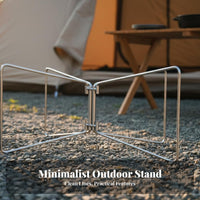 Foldable Design Folding Storage Box Stand Quick Setup Heavy Duty Camp Box Stand Lightweight Collapsible Metal Utility Rack for Campers, BBQ Lovers, Camping, Barbecue, Picnic, Beach