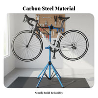 Foldable Bike Repair Stand Adjustable Height with Tool Tray for Garage
