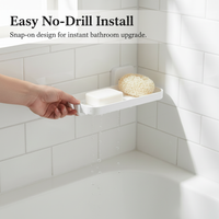Wall-Mounted Punch-Free Bathroom Organizer with Toothbrush Holder and Liquid Soap Dispenser