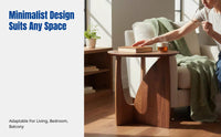 Wabi-Sabi Solid Wood Sofa Side Table, Vintage Minimalist Corner Table, Artistic Accent for Living Room, Bedroom, Balcony