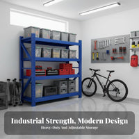 Heavy Duty Garage Shelving High Load Capacity Heavy Duty Metal Shelf All-Steel Construction Multi-Layer Adjustable Rack for Warehouse, Basement