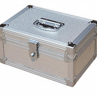 Heavy Duty Lockable Money Box Lightweight Lockable Storage Box Reinforced Corners Metal Document Case Soft Interior Lining for Business Owners, Professionals, Office, Retail Outlet, Workshop, Worksites