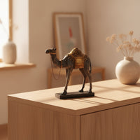 Camel Figurine with Golden Base-Toned Camel Figurine Retro Decorative Piece for Journeyers, Bookshelf
