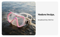 Reinforced Glass Diving Goggles Anti-Fog Snorkeling Facepiece Water Resistant Snorkel Facepiece for Snorkelers, Beginners, Underwater Exploration