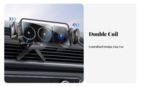 Double-CoilcoilCoil Automatic Clamping Cradle Foldable Design Auto-Clamping Charging Cradle 90-Degree Rotation Car Phsingle-Handedly Mount for Driving