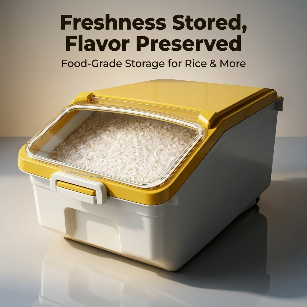 Large Rice Dispenser 10kg Cereal Storage Box, Airtight Flip Lid Rice Keeper, Pantry Organization Storage Bin, Kitchen Storage and Organisation