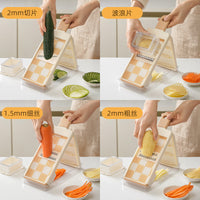 Multi-Function Vegetable Slicer and Grater with Safety Design