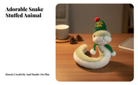 Stuffed Snake Doll with Hat Cute Design Soft Snake Toy Skin-Friendly Textile Home Decoration for Children, Teenagers, Desk Display, Bedroom