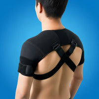 Bi-Directional Adjustment Double Shoulder Support Strap Breathable Cross-over Shoulder Harness Injury Protection Posture Corrector Pain Relief for Athletes, Gym