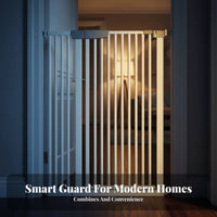 No Drilling Required Tall Anti-Jump Cat Gate Simple Installation Extra Tall Cat Gate Double-Locking Design Indoor Dog Fence Narrow Spacing for Renters, Parents, Indoors, Doorways, Hallways, Stairways