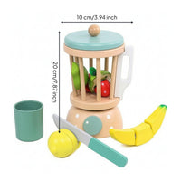 Wooden Fruit Juicer Toy Imaginative Toy Blender with Play Food Educational
