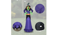 Outdoor Halloween Inflatable Witch Garden Inflatable Witch with LED Lights Lawn Halloween Inflate Decoration Lighted for Homeowners