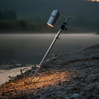 Fishing Lamp Holder Telescopic Adjustable Fishing Light Tripod Multi-Angle Ground-Mounted Light Stand for Night Anglers, Riverbank