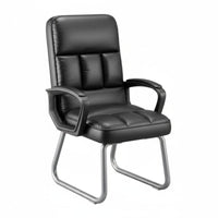 Thick Cushion High-Back Sled Base Seat Stable Framework Sled Base Armchair Ergonomic Design Computer Chair Adjustable Headrest for Executives, Telecommuting Workers, Students, Reception Area, Study Room