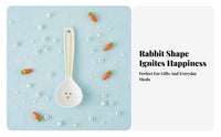 Hare Ceramic Spoon Cute Design Bunny Face Spoon High-Temperature Resistant for Home Cooks, Families