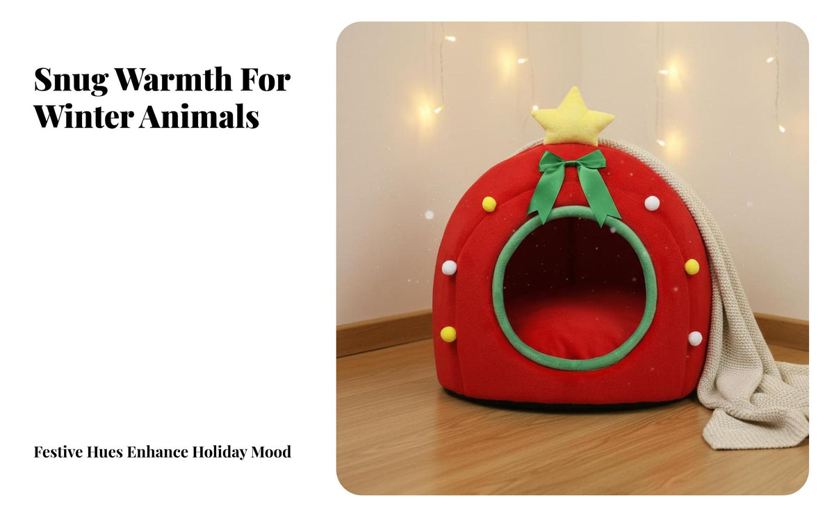 Warm Christmas Tree Pet Bed Insulated Christmas Cat House Soft Material for Small Dog Owners, Indoors, Indoor, Living Room