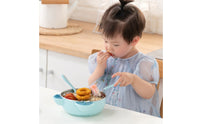 Toddler Divided Plate with Suction Base Insulated Stainless Steel Baby Bowl Water-Fillable Warming Feeding Set for Toddlers, Babies