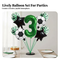 Easy to Assemble Soccer Theme Balloon Set Long-Lasting Football Party Balloon Kit Confetti Balloons Included for Children, Celebrations