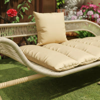 Hanging Swing Chair with Stand Cushioned Outdoor Hanging Chair with Cushion Reclining Furniture for Patio, Garden, Balcony
