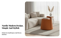 Light Luxury aesthetic Round Pouf with Handle Nordic Design Round Pouf Multi-Functional Low Stool Portable for Interior Designers, Apartment Dwellers, Entryway, Living Room, Cloakroom, Home Office