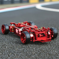 CNC-Machined 1/28 Scale Chassis Kit Lightweight RC Car Frame Kit Mini-Size RC Drift Chassis Sturdy for Hobby Builders