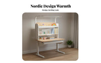 Adjustable Kids Desk and Chair Set Solid Wood Construction Kids Desk and Chair Set Glare-Reducing Light Height Adjustable Learning Station