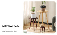 Flower Pot Holder Sturdy & Stable Round Plant Stand Round Wooden Plant Stand Strong Load-Bearing Tripod Decorative Table