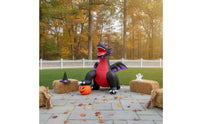 Outdoor Inflatable Dragon with Pumpkin Spooky Halloween Inflatable Large Decorations Portable for Lawn