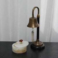 American Style Brass Tabletop Rope Hand Bell, Vintage Luxury Decorative Bell