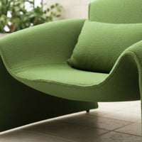 Red Sculpture Chair Italian Minimalist Single Sofa Chair Curved Shell Curved Lounge Armchair for Balcony, Relaxing, Living Room