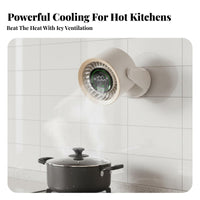 Wall-Mounted Fan Drill Installation Portable Power Ventilation Fan Smart App Control Wall Mountable Fan for Cooks, Students, Washroom, Bedroom, Desk