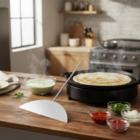 Stainless Steel Batter Spreader Easy Turning Chinese Pancake Crepe Spreader and Set for Street Food Vendors, Home Cooks