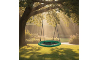 Segmented Panel Bird Nest Swing Padded Rim Round Nest Swing Loop Hangers Outdoor Play Gear Suspended