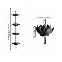 Soothing Water Sounds Rain Chain Creates Waterfall Effect Metal Rain Chain with Cups Weather Resistant for House Eaves, Patio