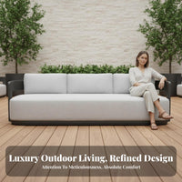 Sofa, Armchair, and Coffee Table Combo Nordic Design Outdoor Furniture Weather-Resistant Patio Seating for Homeowners, Families, Garden, Balcony, Deck