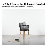 Comfortable Cushion Upholstered Seat Restaurant Chair Long-Lasting Construction Upholstered Dining Chair Ergonomic Backrest Slatted Back Armchair Heavy Duty for Business Owners, Event Planners, Homeowners, Quick-Service Shop, Eatery, Hotel, Kitchen